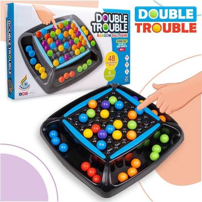 zokato Double Trouble Colourful Rainbow Ball Matching Board Game for 2 to 4 Players Board Game Accessories