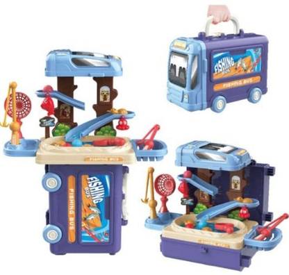 venimall 3 in 1 Ride and Fishing Fish Catching Game Big with Real Water Word Games