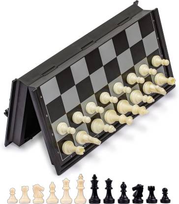 Synlark 10.5x10.5 inches Magnetic Chessboard Game Set with Folding Travel Portable Case Board Game Accessories