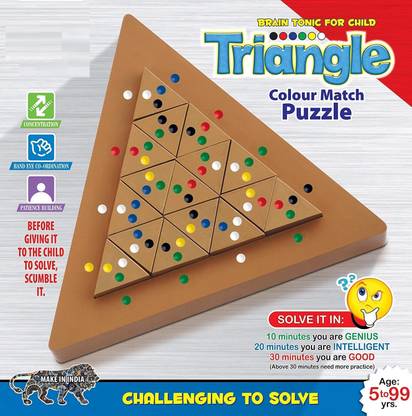 zokato Triangle Colour Match Puzzle, Challenging to Solve for Kids Board Game Accessories