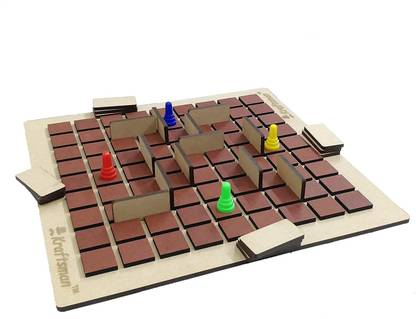 TERN Wooden Corridor Board Game / 2-4 Players Board Game for All Age Groups Party & Fun Board Game