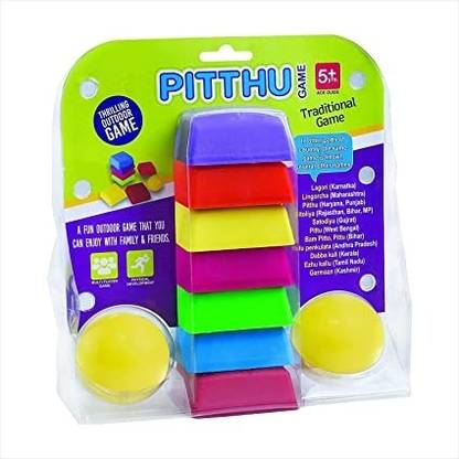 T N M Pitthu Game Set | Seven Stone Game for Outdoor & Indoor for Kids Board Game Accessories