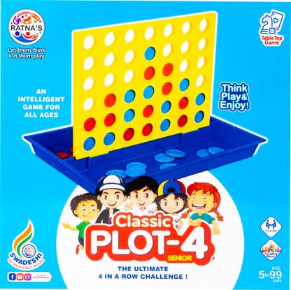Ratnas Classic Plot 4 Senior (1291) 4 Color Match Strategy & War Board Game
