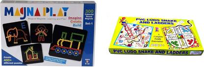 Jayaansh Traders Magnaplay Game & Medium size Ludo play For Kids ( Random Magnetic Ludo ) Board Game Accessories