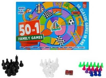 Zest4u New 50 in 1 Classic family Games Board game set Party & Fun Board Game