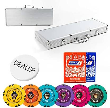 Casinokart NFT Monkey Poker Chips Comes with The Set of 300 Pieces, Clay, 40 MM, 14gms Party & Fun Board Game