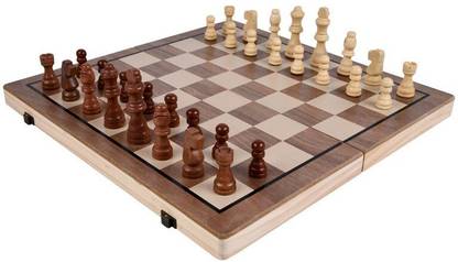 WUDLY 2-in-1 Big Chess & Checkers Set – Premium Wooden Board Game for Adults & Kids Board Game Accessories