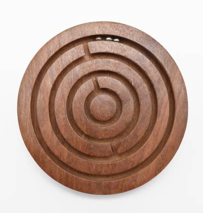 justhandmade Wooden Handmade Labyrinth | Wooden Ball Game | Board Game for Kids (Small) Party & Fun Board Game