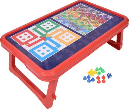 KUBER INDUSTRIES Study Table|Plastic Ludo Playing Table|Snakes & Ladders Playing Table|Red Educational Board Games