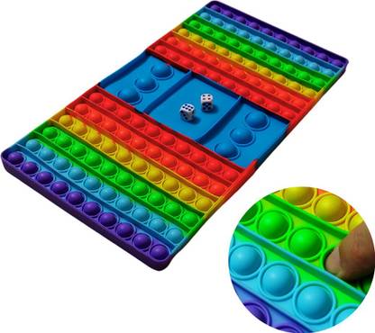 KARBD Push Pop It Sensory Fidget Toy Ludo Dice Game Big Bubble Popper Popping Party & Fun Board Game