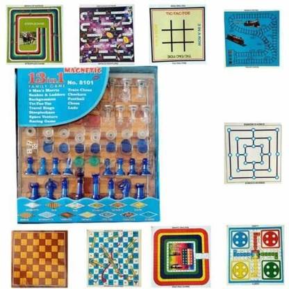 shoparam Family Magnetic Board Games Chess, Snakes-Ladders, Ludo, Travel Bingo, Dart Board Game