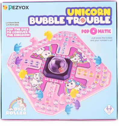 PEZYOX Unicorn Bubble Trouble Board Game Dice Roller for Kids Board Game Accessories