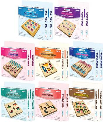 FUNVENTION Pocket Game COMBO OF 16 (8x2) Educational Board Games
