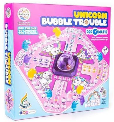Kidziit Unicorn Bubble Trouble Board Game Dice Roller for Kids Board Game Accessories