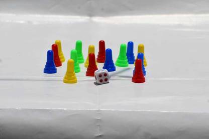 APlusUnique Ludo Coin Set of 16 Tower Coins (height =1 inch) with Dice For Ludo Board Game. 2.5 cm Chess Board