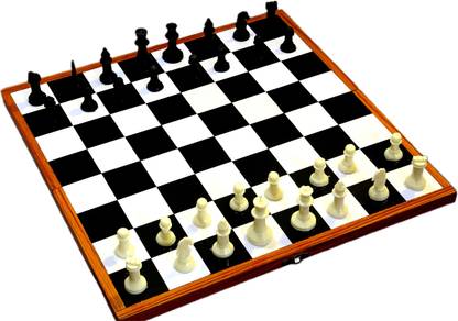 HHS SPORTS Premium Quality Black & White Chess Board with 32 Pawns 35.5 cm Chess Board