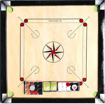 gamers hub Matte large Carrom Board , coins Striker (32 x 32 Inch)#_Carrom-CD-1079 80 cm Carrom Board