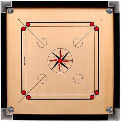 gamers hub Matte Finish Round Small Carrom Board with Coins Striker Powder (20 x 20 Inch) 50 cm Carrom Board