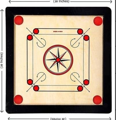 HouseOfCommon ...20 inch carom.&. coins. and.striker (black) Carrom .Board 56 cm Carrom Board