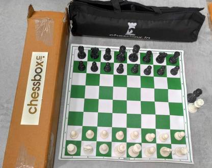 chessbox 17 Inch flexible chess mat with 2 extra queens and durable bag 43 cm Chess Board
