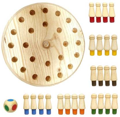 dp tools Wooden Memory Chess Game Set Perfect Mind Game for Kids and Adult 19 cm Chess Board
