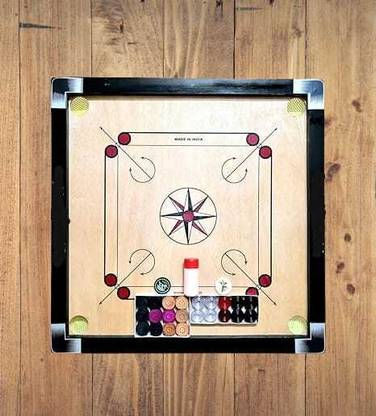 UTE SPORTS Carrom Board Small Size 20X20 with two set coins striker & powder 50 cm Carrom Board