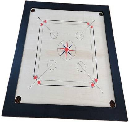 wWAR 32" Natural Finished Carrom Board with wooden coins 80 cm Carrom Board