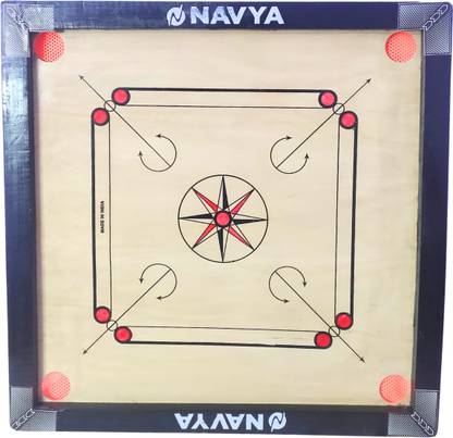 Navya Carrom Board -Medium Size, Hard Ply With Coins 5 cm Carrom Board