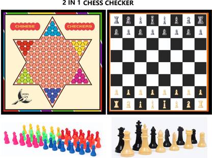 Koel 2 in 1 Wooden 12*12" Checker & Chess | Checker Token Chessmen | 32 cm Chess Board