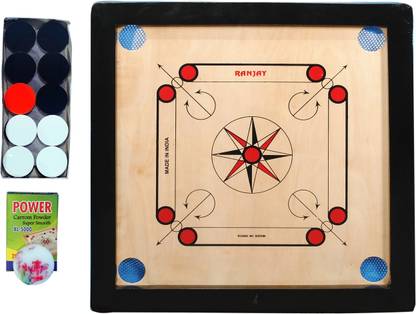 RAK RANJAY SMALL carrom board with coins and powder and striker 50.8 cm Carrom Board