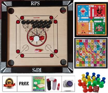 RPS Carrom Board Combo pack 20x20 inch 50.8 cm Carrom Board
