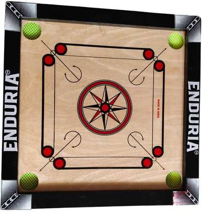 ENDURIA Small Carrom Board for Kids & Family 4 cm Carrom Board