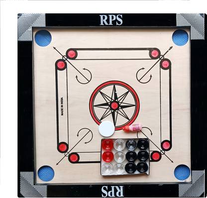 RPS Premium Quality Carrom Board with 24 Transparent Coins+Striker & Powde 50 cm Carrom Board
