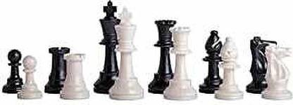 Hyper Plastic Complete Set of 32 Plastic Chess Pieces, Chess Coins, Light Weight 4 cm Chess Board