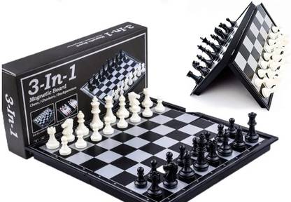 vyzoe 12 inch Magnetic Travel Chess Set with Folding Locks 30 cm Chess Board 30 cm Chess Board
