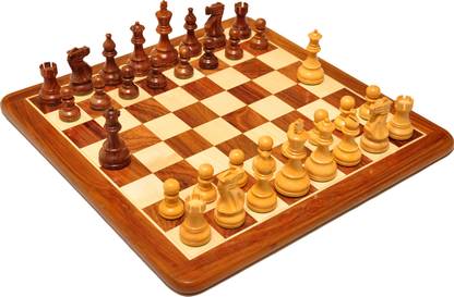 Palm Royal Handicrafts 18x18 inches Wooden Chess Board Set with 3.75 inches CHESSMEN made of Rosewood 11 cm Chess Board