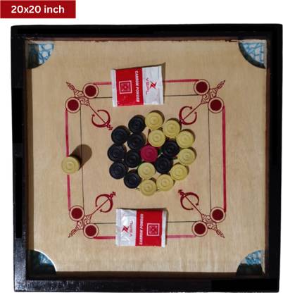 Aarvee 20 Inch Carrom Board for Kids Big Size Carrom | Coins, Strikers and Powder _ 16 Carrom Board Game