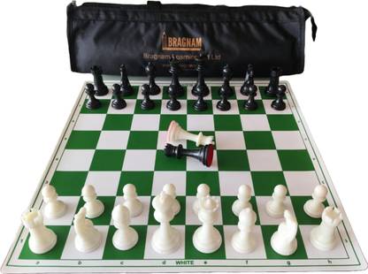 bragnam 17x17 Fide Standards Vinyl Chess Set with Extra Queens & Carry Bag 43 cm Chess Board