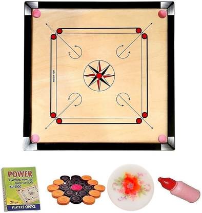 Redant Carrom Board with Ludo Coins Striker and Boric Powder Combo Number One 81.28 cm Carrom Board