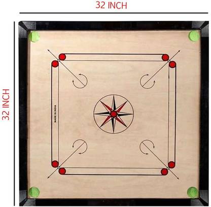 MR8 satisfied 32 inch carrom [ powder + coin + striker] 80 cm Carrom Board