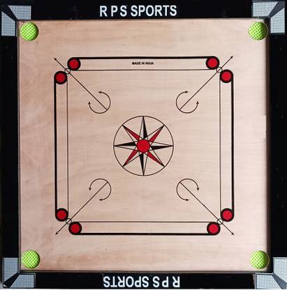 RPS Medium Carrom Board with 24 Transparant Coins+Striker & Powder 4 cm Carrom Board