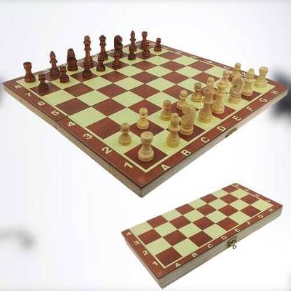 UTE SPORTS 14*14 inches Wooden Chess Board with Wooden Chessmen Set 35 cm Chess Board