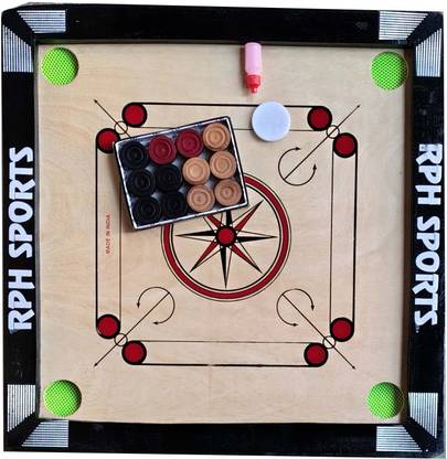 RPH SPORTS 20X20 INCH SMALL SIZE CARROM WITH 24 WOODEN COIN 5 cm Carrom Board