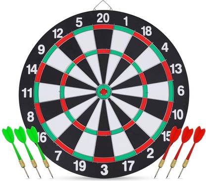 ABTRIX WITH AB Dart Board Set 15", Double-Sided with 6 Darts - Perfect for Man Cave & Bars 38 cm Dart Board