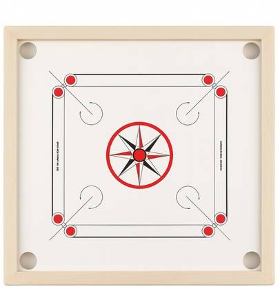 Ishu Sports WHITE FULL SIZE CARROM WITH STRIKER,COINS AND POWDER 82 cm Carrom Board