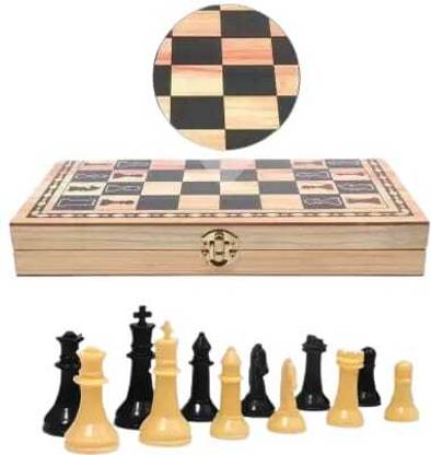 Hyper Wooden Folding Chess Set 14*14 inch || Solid Plastic Chess Pieces 30.5 cm Chess Board