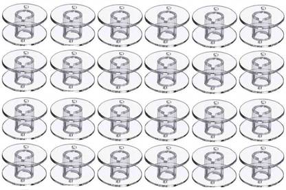 ZENITH 24 Plastic Clear Bobbins for Any Domestic Automatic Sewing Machines comaptible with Usha Janome Singer and Brother Domestic Machine Bobbin Case