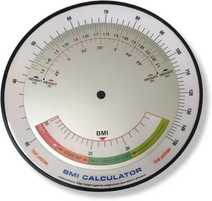 Bodhee Tree BMI Calculator Wheel with slip-in Cover| Disk| Weight Analyser | Single Unit Body Fat Analyzer