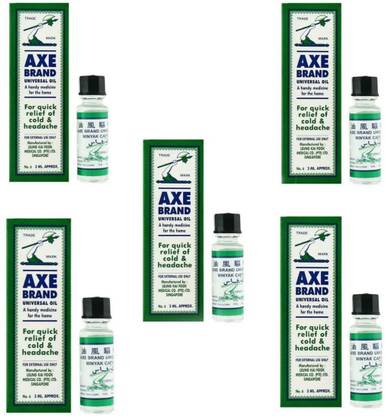 Axe Brand Universal Oil 3ml Pack of 5 [Made in SINGAPORE] Liquid