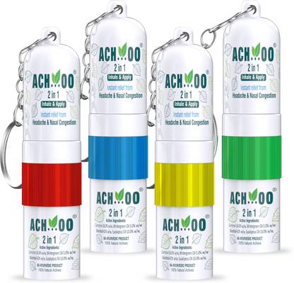 ACH...OO ACHOO 2 In 1 Inhaler and Roll On Relief from Cold, Cough & Nasal Congestion Inhaler